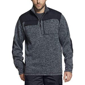 Men's Thermal Fleece Half Zip Pullover, Winter Outdoor Warm Sweater, Lightweight